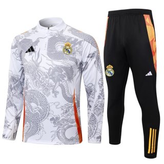 Felpa Allenamento Real Madrid 2024 2025 Bianco Grigio 5