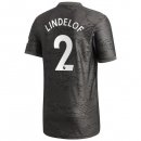 Maglia Manchester United NO.2 Lindelof Away 2020 2021 Nero Maglia Manchester United NO.2 Lindelof Away 2020 2021 Nero