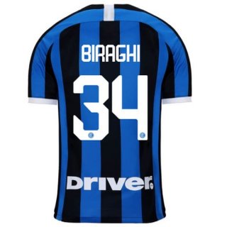 Maglia Inter Milan NO.34 Biraghi Home 2019 2020 Blu