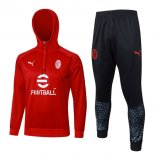 Felpa Cappuccio AC Milan 2024 Rosso 2 Felpa Cappuccio AC Milan 2024 Rosso 2