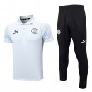 Polo Manchester City Set Completo 2023 2024 Bianco Nero Polo Manchester City Set Completo 2023 2024 Bianco Nero
