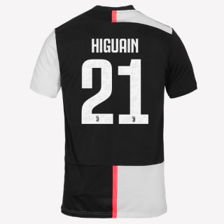 Maglia Juventus NO.21 Higuain Home 2019 2020 Bianco Nero