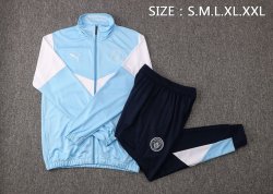 Giacca Manchester City 2022 Blu Bianco Giacca Manchester City 2022 Blu Bianco