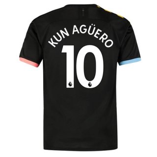 Maglia Manchester City NO.10 Kun Aguero Away 2019 2020 Nero