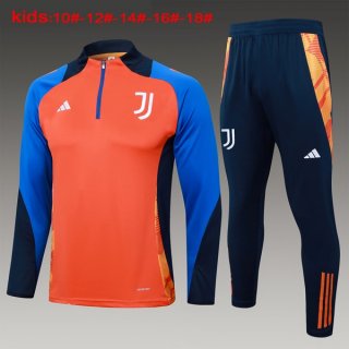 Bambino Felpa Allenamento Juventus 2024 2025 Arancione Blu 3