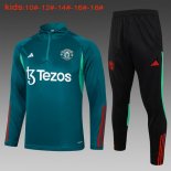 Bambino Felpa Allenamento Manchester United 2024 2025 Verde 3