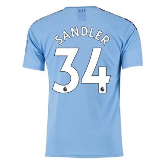 Maglia Manchester City NO.34 Sandler Home 2019 2020 Blu
