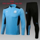 Bambino Felpa Allenamento Marseille 2022 Blu Nero Bambino Felpa Allenamento Marseille 2022 Blu Nero