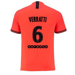 Maglia Paris Saint Germain NO.6 Verratti Away 2019 2020 Arancione