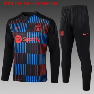 Bambino Felpa Allenamento Barcellona 2024 2025 Blu Rosso 2