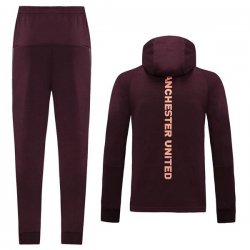 Felpa Cappuccio Manchester United 2020 2021 Borgogna