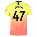 Maglia Manchester City NO.47 Foden Terza 2019 2020 Arancione Maglia Manchester City NO.47 Foden Terza 2019 2020 Arancione