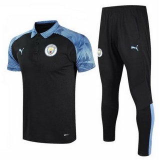 Polo Manchester City Set Completo 2020 2021 Blu Nero