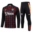 Felpa Allenamento Manchester United 2024 2025 Rosso Nero 3