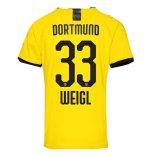 Thailandia Maglia Borussia Dortmund NO.33 Weigl Home 2019 2020 Giallo Thailandia Maglia Borussia Dortmund NO.33 Weigl Home 2019 2020 Giallo