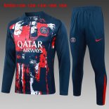 Bambino Felpa Allenamento PSG 2024 2025 Blu Rosso 3