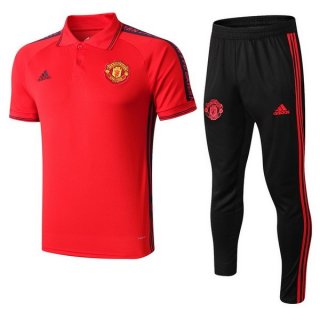 Polo Set Completo Manchester United 2019 2020 Rosso Nero