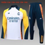 Bambino Felpa Allenamento Real Madrid 2024 2025 Bianco Giallo 4