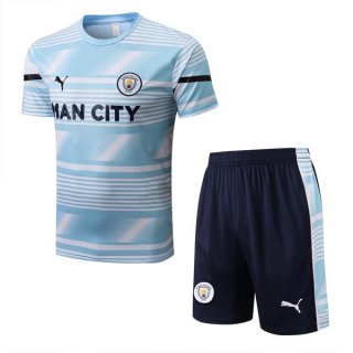 Maglia Formazione Manchester City Set Completo 2022 2023 Blu Bianco