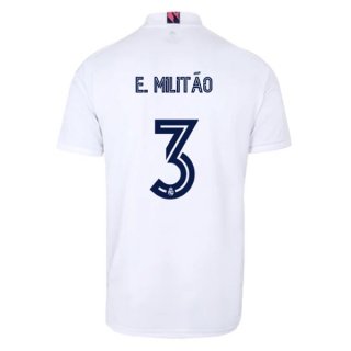Maglia Real Madrid Home NO.3 E. Militão 2020 2021 Bianco