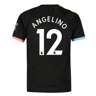 Maglia Manchester City NO.12 Angelino Away 2019 2020 Nero
