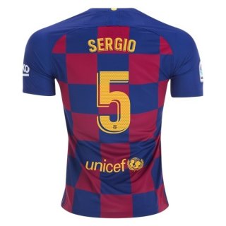 Maglia Barcellona NO.5 Sergio Home 2019 2020 Blu Rosso