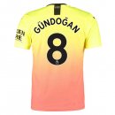 Maglia Manchester City NO.8 Gundogan Terza 2019 2020 Arancione Maglia Manchester City NO.8 Gundogan Terza 2019 2020 Arancione