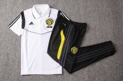 Polo Manchester United Set Completo 2019 2020 Bianco Nero Polo Manchester United Set Completo 2019 2020 Bianco Nero