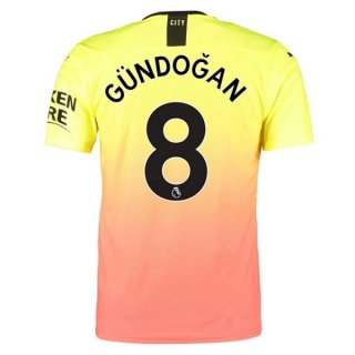 Maglia Manchester City NO.8 Gundogan Terza 2019 2020 Arancione