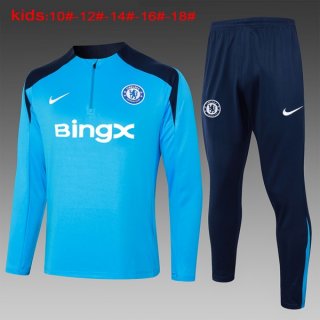Bambino Felpa Allenamento Chelsea 2024 2025 Blu 5