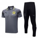 Polo Borussia Dortmund Set Completo 2023 2024 Grigio Nero