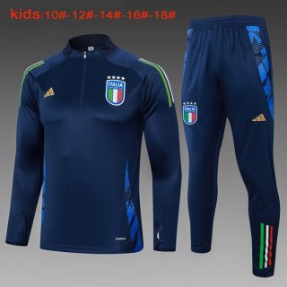 Bambino Felpa Allenamento Italia 2024 2025 Blu 3
