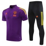 Polo Manchester United Set Completo 2021 2022 Porpora Nero