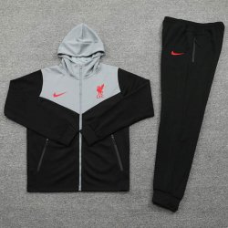 Felpa Cappuccio Liverpool 2021 2022 Grigio Nero Felpa Cappuccio Liverpool 2021 2022 Grigio Nero