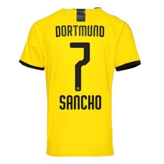Thailandia Maglia Borussia Dortmund NO.7 Sancho Home 2019 2020 Giallo