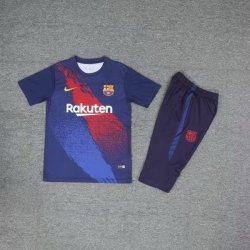 Maglia di Formazione Barcellona Set Completo 2019 2020 Blu Navy Rosso