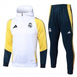 Felpa Cappuccio Real Madrid 2024 2025 Bianco Giallo 2