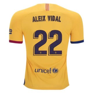 Maglia Barcellona NO.22 Aleix Vidal Away 2019 2020 Giallo