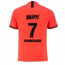 Maglia Paris Saint Germain NO.7 Mbappe Away 2019 2020 Arancione Maglia Paris Saint Germain NO.7 Mbappe Away 2019 2020 Arancione
