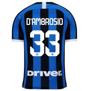 Maglia Inter Milan NO.33 D'Ambrosio Home 2019 2020 Blu