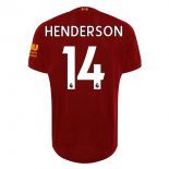 Maglia Liverpool NO.14 Henderson Home 2019 2020 Rosso