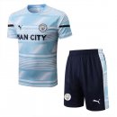 Maglia Formazione Manchester City Set Completo 2022 2023 Blu Bianco Maglia Formazione Manchester City Set Completo 2022 2023 Blu Bianco