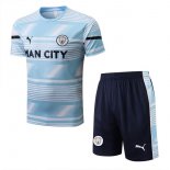 Maglia Formazione Manchester City Set Completo 2022 2023 Blu Bianco