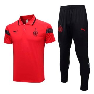 Polo AC Milan Set Completo 2023 2024 Rosso Nero