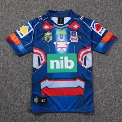 Thailandia Maglia Newcastle Knights Hombre Acero 2017 2018 Blu