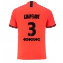 Maglia Paris Saint Germain NO.3 Kimpembe Away 2019 2020 Arancione Maglia Paris Saint Germain NO.3 Kimpembe Away 2019 2020 Arancione