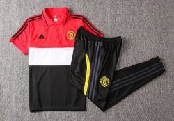 Polo Manchester United Set Completo 2019 2020 Rosso Bianco Nero Polo Manchester United Set Completo 2019 2020 Rosso Bianco Nero