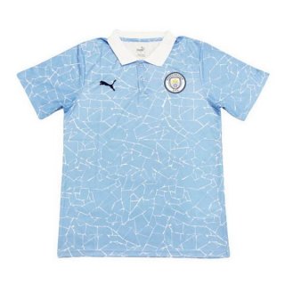 Polo Manchester City 2020 2021 Blu Bianco