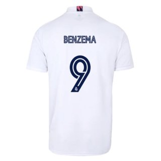 Maglia Real Madrid Home NO.9 Benzema 2020 2021 Bianco