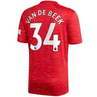 Maglia Manchester United NO.34 Van De Beek Home 2020 2021 Rosso